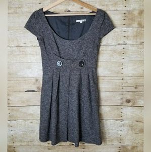 NANETTE LEPORE Brown Viscose Wool Tweed Cap Dress